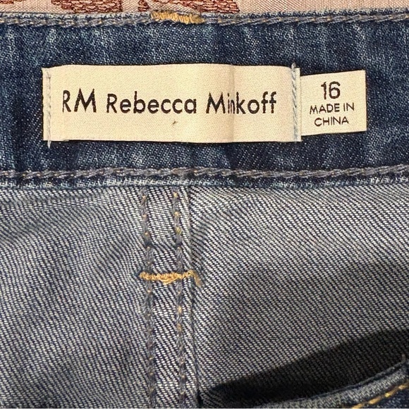 Rebecca Minkoff Blue Flare Wide leg High Waist Jeans Size 16 - Picture 10 of 10